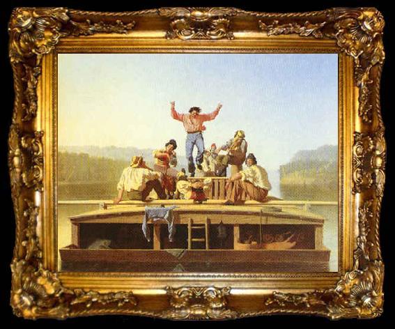 framed  George Caleb Bingham The Jolly Flatboatmen, ta009-2